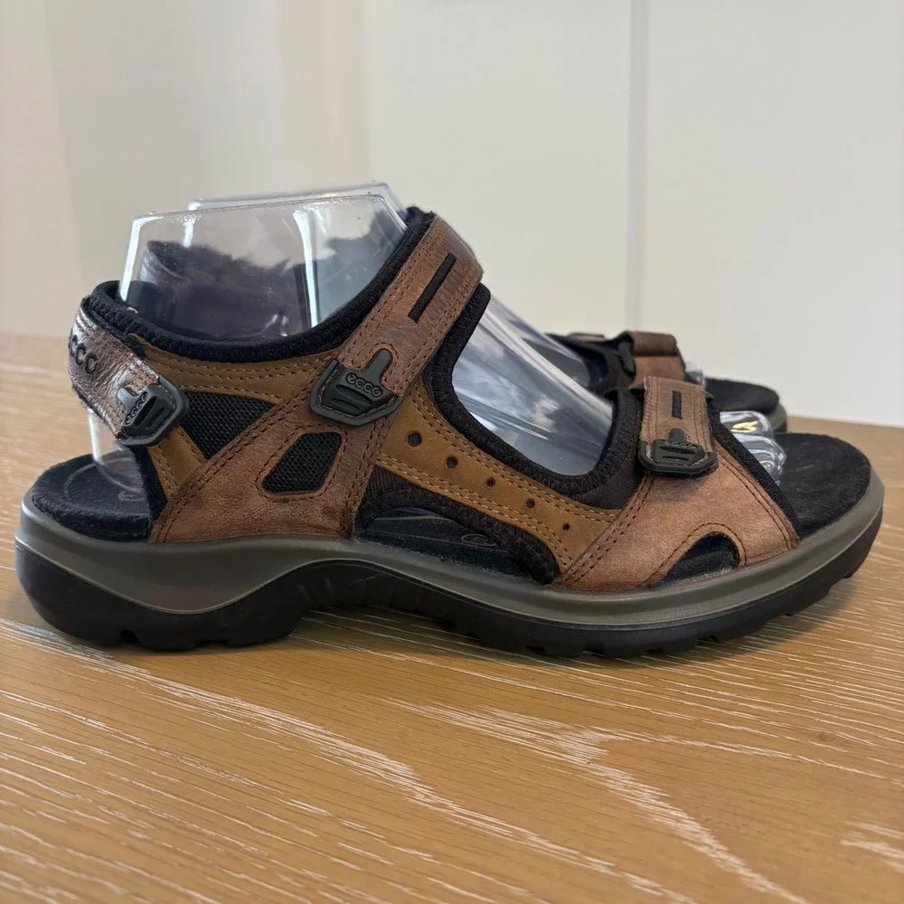 ECCO‎ Yucatan Womens Offroad Sandals Brown Nubuck Leather Hiking Size US 9.5 40
